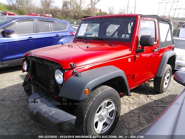 1C4AJWAG4EL299207 - 2014 JEEP WRANGLER SPORT أحمر صورة 2
