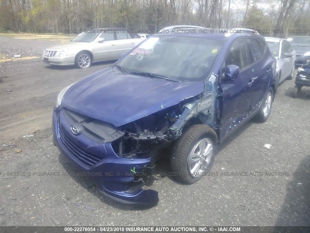 KM8JU3AC6BU233407 - 2011 HYUNDAI TUCSON GLS/LIMITED BLUE photo 2