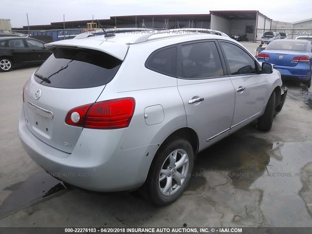 JN8AS5MT3BW571261 - 2011 NISSAN ROGUE S/SV/KROM SILVER photo 4