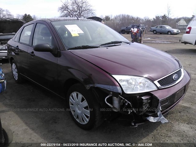 1FAFP34NX7W324101 - 2007 FORD FOCUS ZX4/S/SE/SES BURGUNDY photo 1