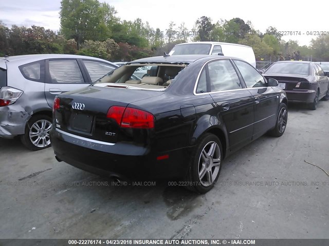 WAUAF78E87A153187 - 2007 AUDI A4 2/TURBO BLACK photo 4