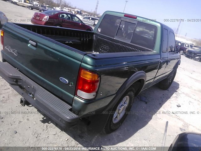 1FTZR15V3XTA33624 - 1999 FORD RANGER SUPER CAB GREEN photo 4