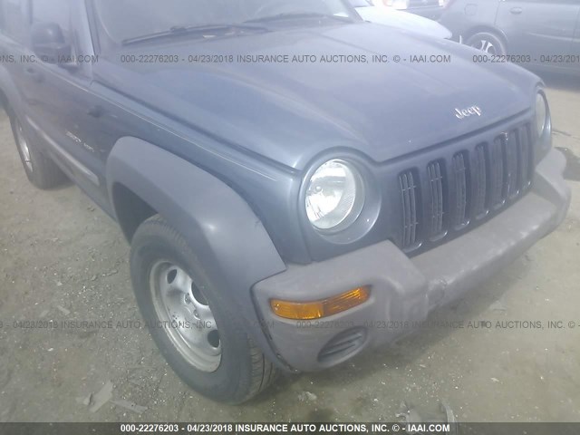 1J4GL48K42W351054 - 2002 JEEP LIBERTY SPORT BLUE photo 6