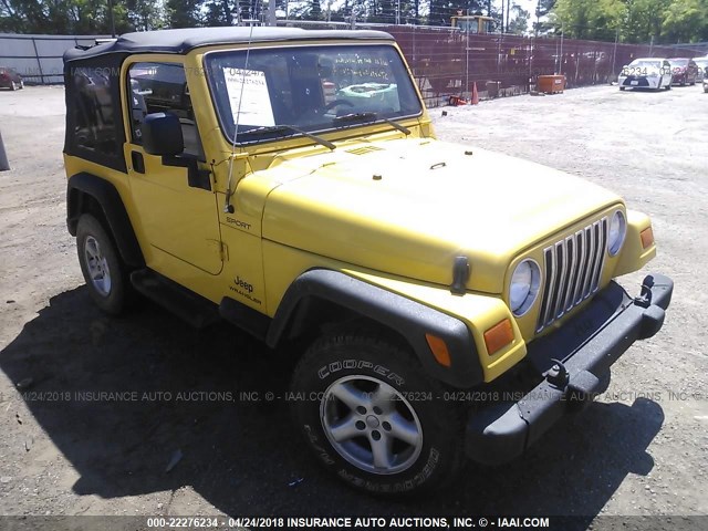 1J4FA49S94P721346 - 2004 JEEP WRANGLER / TJ SPORT YELLOW photo 1