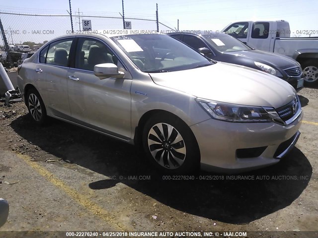 1HGCR6F34EA002764 - 2014 HONDA ACCORD HYBRID GOLD photo 1