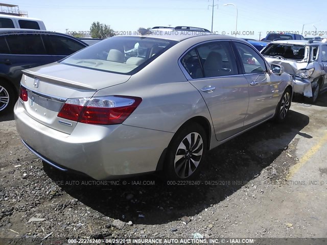 1HGCR6F34EA002764 - 2014 HONDA ACCORD HYBRID GOLD photo 4