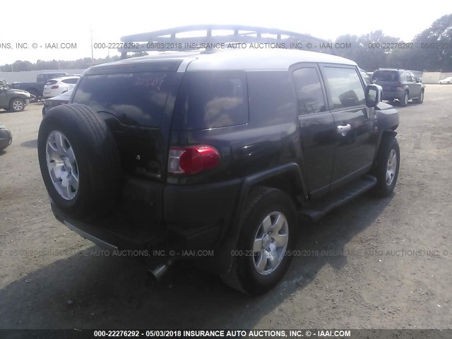 JTEZU11F370006322 - 2007 TOYOTA FJ CRUISER BLACK photo 4