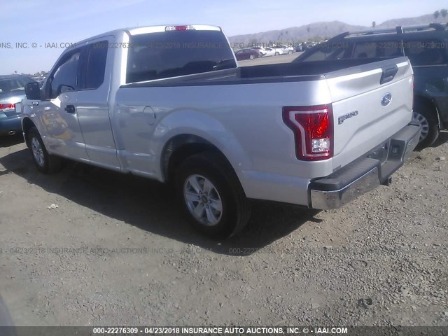 1FTEX1C84HKD94823 - 2017 FORD F150 SUPER CAB SILVER photo 3