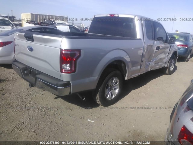 1FTEX1C84HKD94823 - 2017 FORD F150 SUPER CAB SILVER photo 4