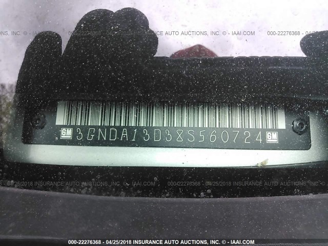 3GNDA13D38S560724 - 2008 CHEVROLET HHR LS SILVER photo 9