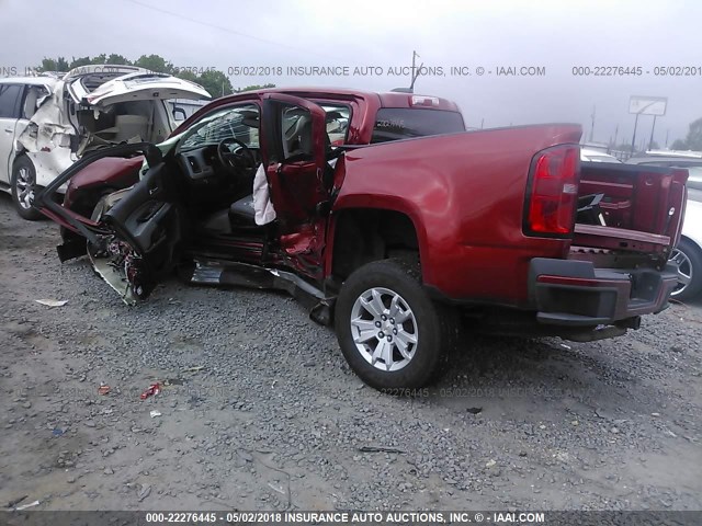 1GCGSCE37G1111372 - 2016 CHEVROLET COLORADO LT MAROON photo 3