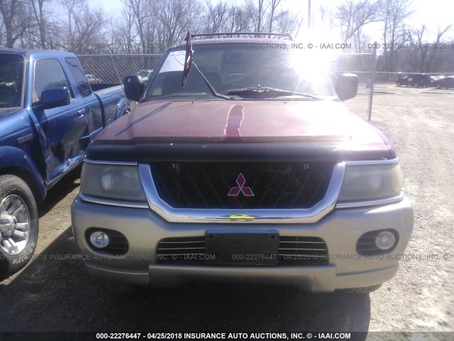 JA4MT31H0YP015514 - 2000 MITSUBISHI MONTERO SPORT LS/SPORT XLS MAROON photo 6