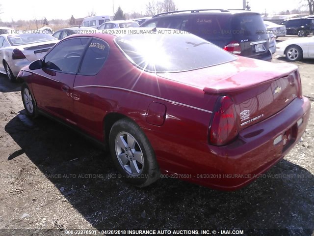 2G1WJ15KX79416136 - 2007 CHEVROLET MONTE CARLO LS წითელი ფოტო 3