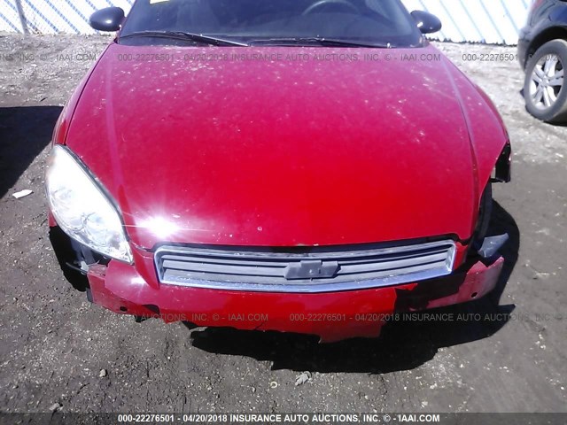2G1WJ15KX79416136 - 2007 CHEVROLET MONTE CARLO LS წითელი ფოტო 6