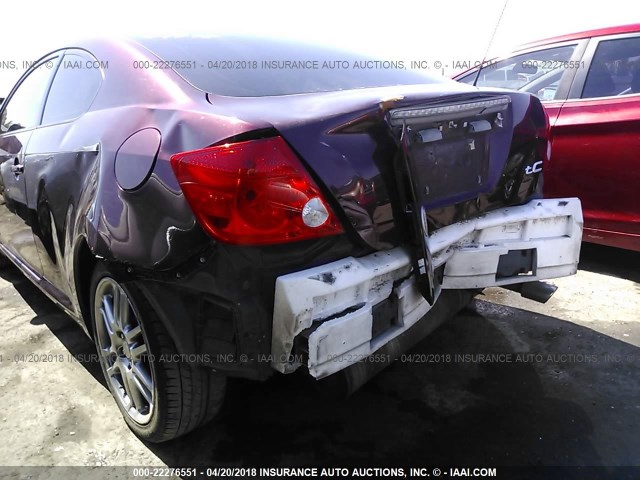 JTKDE177960106007 - 2006 TOYOTA SCION TC PURPLE photo 6