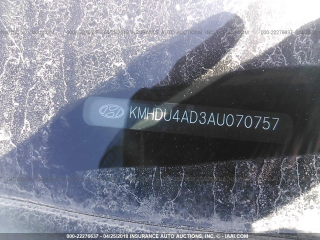 KMHDU4AD3AU070757 - 2010 HYUNDAI ELANTRA BLUE/GLS/SE BLUE photo 9