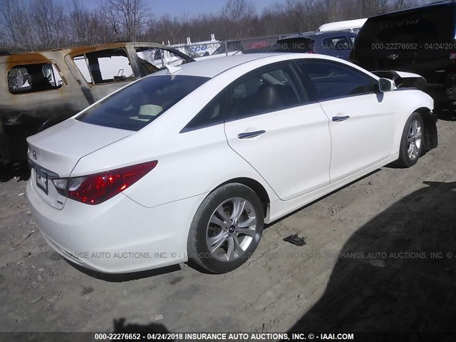 5NPEC4AC8BH274453 - 2011 HYUNDAI SONATA SE/LIMITED WHITE photo 4