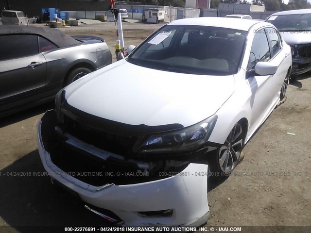 1HGCR2F59FA051325 - 2015 HONDA ACCORD SPORT WHITE photo 2