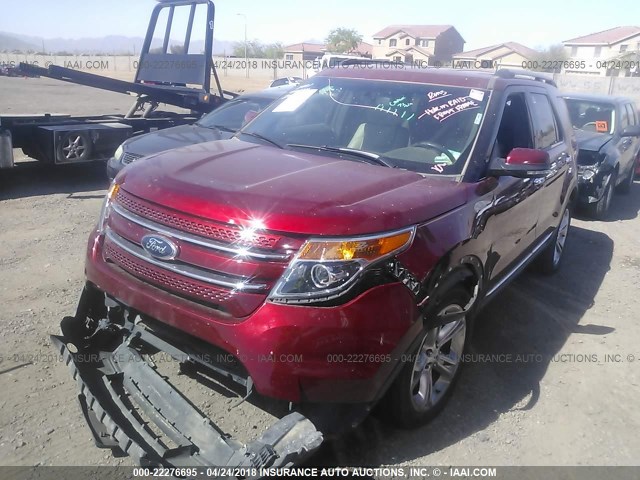1FM5K8F81FGB52991 - 2015 FORD EXPLORER LIMITED 红色 照片 2