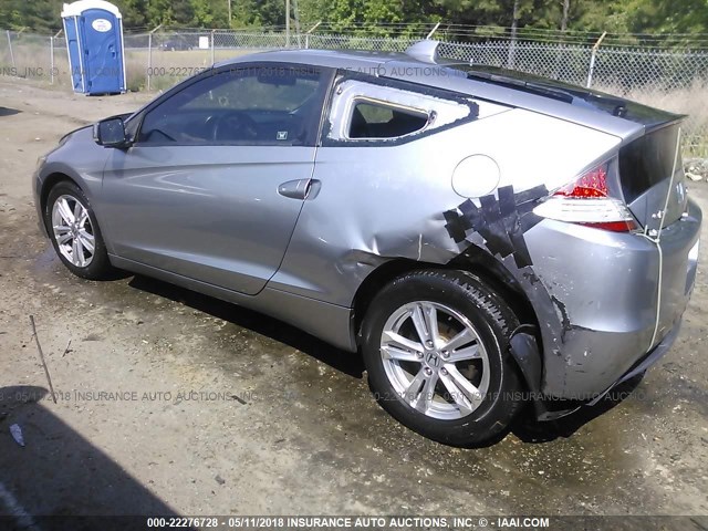 JHMZF1D40BS003589 - 2011 HONDA CR-Z SILVER photo 3