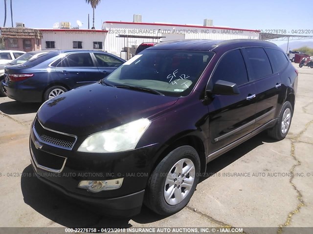 1GNER13D09S158525 - 2009 CHEVROLET TRAVERSE LS BURGUNDY photo 2