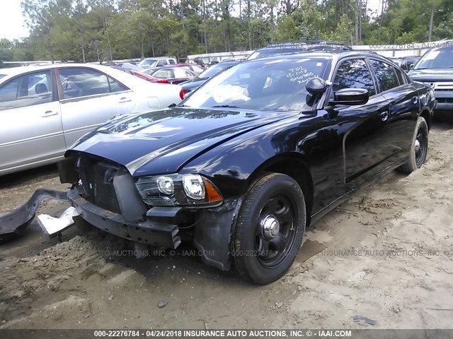 2B3CL1CT1BH540358 - 2011 DODGE CHARGER POLICE BLACK photo 2