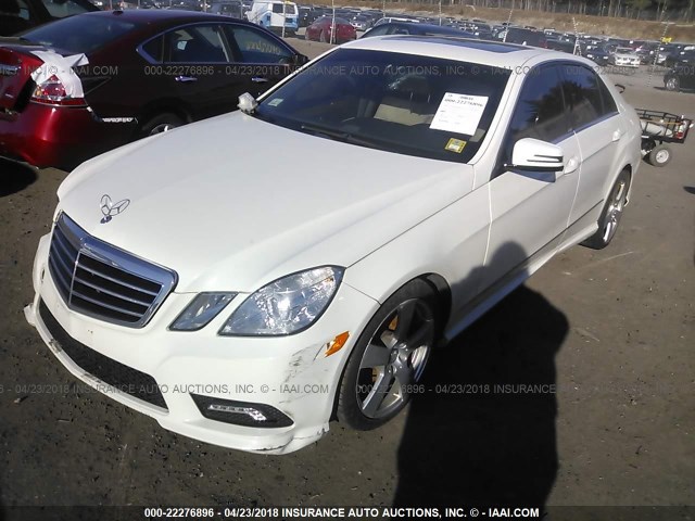 WDDHF8HB6BA415820 - 2011 MERCEDES-BENZ E 350 4MATIC WHITE photo 2