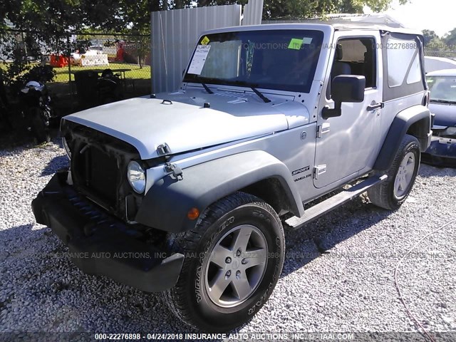 1J4AA2D12AL212036 - 2010 JEEP WRANGLER SPORT SILVER photo 2