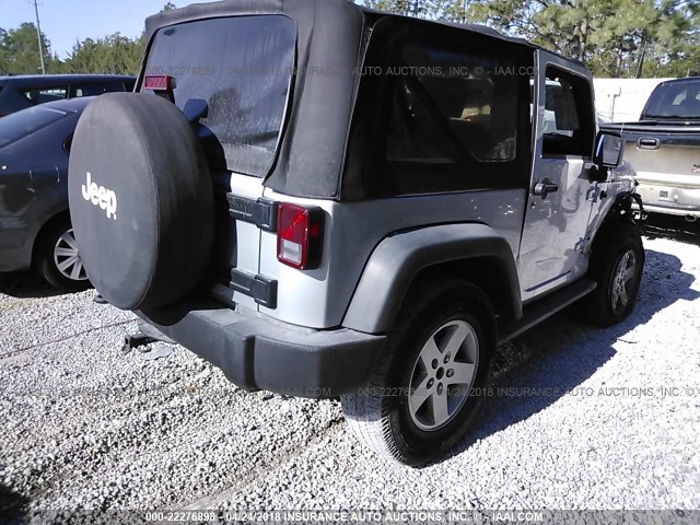 1J4AA2D12AL212036 - 2010 JEEP WRANGLER SPORT SILVER photo 4