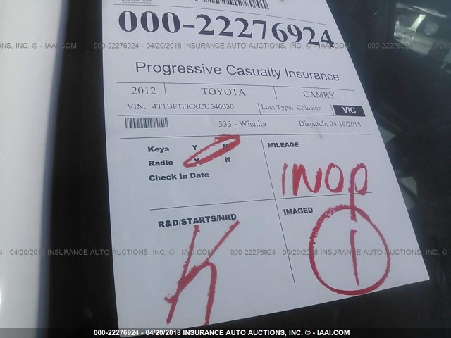 4T1BF1FKXCU546030 - 2012 TOYOTA CAMRY SE/LE/XLE WHITE photo 7