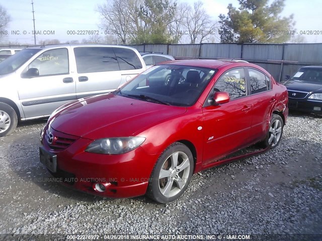 JM1BK123751243340 - 2005 MAZDA 3 S RED photo 2