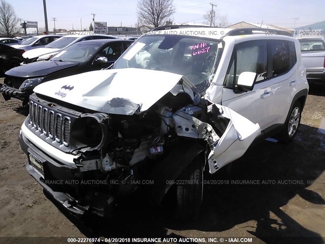 ZACCJABT3GPE36627 - 2016 JEEP RENEGADE LATITUDE WHITE photo 2