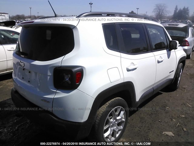 ZACCJABT3GPE36627 - 2016 JEEP RENEGADE LATITUDE WHITE photo 4