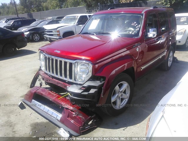 1J4PN5GK6AW114839 - 2010 JEEP LIBERTY LIMITED RED photo 2