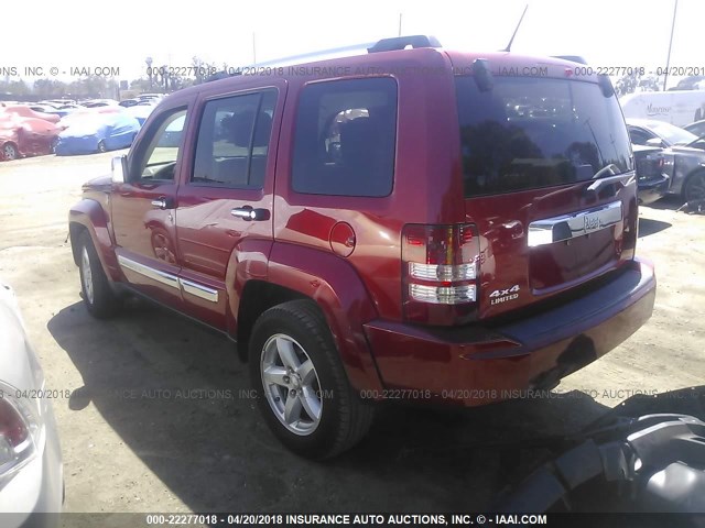 1J4PN5GK6AW114839 - 2010 JEEP LIBERTY LIMITED RED photo 3