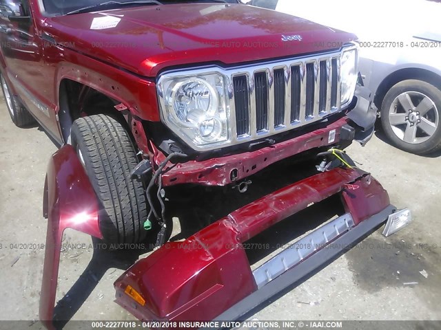 1J4PN5GK6AW114839 - 2010 JEEP LIBERTY LIMITED RED photo 6
