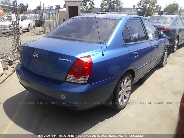 KMHDN46D85U971392 - 2005 HYUNDAI ELANTRA GLS/GT BLUE photo 4