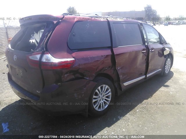 5TDYZ3DC9HS787778 - 2017 TOYOTA SIENNA XLE/LIMITED RED photo 4