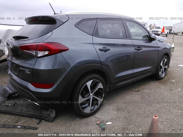 KM8J3CA2XGU030411 - 2016 HYUNDAI TUCSON LIMITED/SPORT AND ECO/SE GRAY photo 4