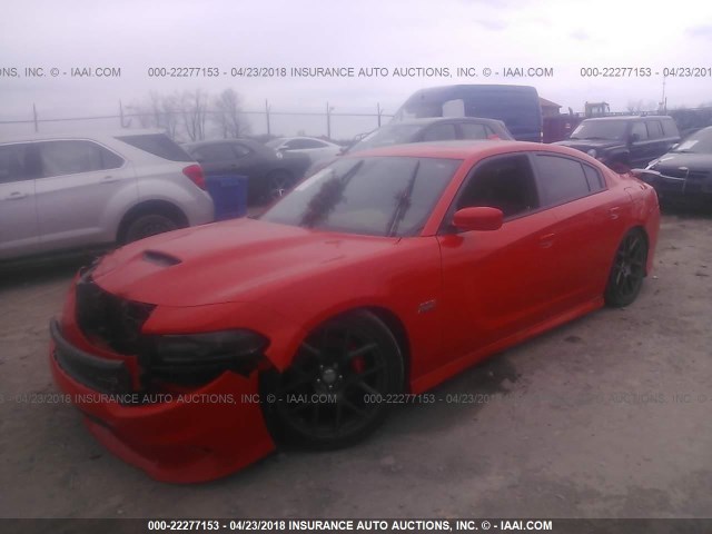 2C3CDXGJ0GH356001 - 2016 DODGE CHARGER R/T SCAT PACK ORANGE photo 2