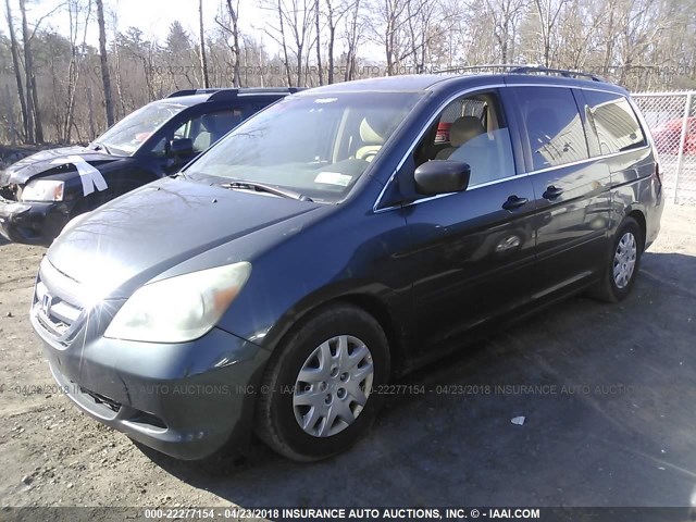 5FNRL38205B076414 - 2005 HONDA ODYSSEY LX GRAY photo 2