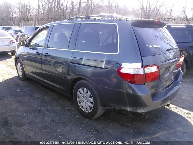 5FNRL38205B076414 - 2005 HONDA ODYSSEY LX GRAY photo 3