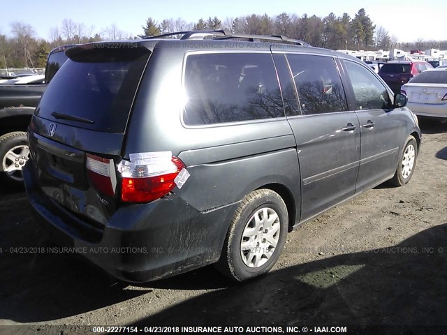 5FNRL38205B076414 - 2005 HONDA ODYSSEY LX GRAY photo 4