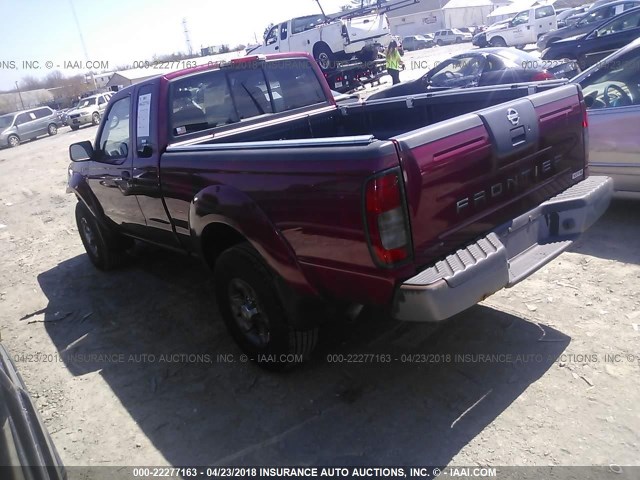 1N6ED26Y02C382810 - 2002 NISSAN FRONTIER KING CAB XE/KING CAB SE RED photo 3