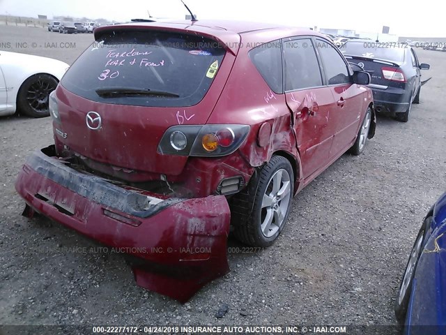 JM1BK143151316683 - 2005 MAZDA 3 HATCHBACK RED photo 4