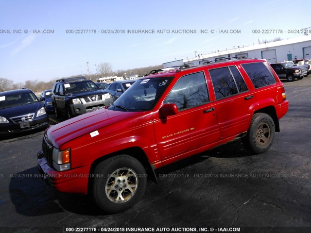 1J4GZ78YXTC244968 - 1996 JEEP GRAND CHEROKEE LIMITED RED photo 2