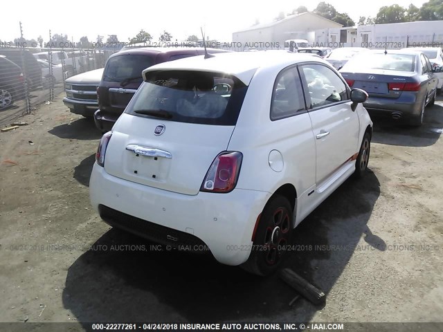 3C3CFFGE2HT515357 - 2017 FIAT 500 ELECTRIC WHITE photo 4