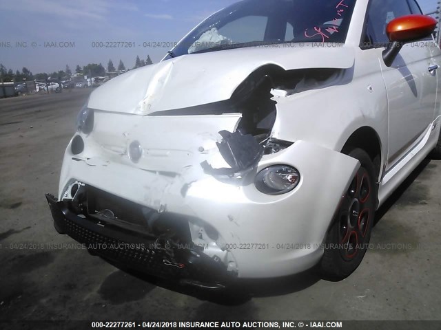 3C3CFFGE2HT515357 - 2017 FIAT 500 ELECTRIC WHITE photo 6