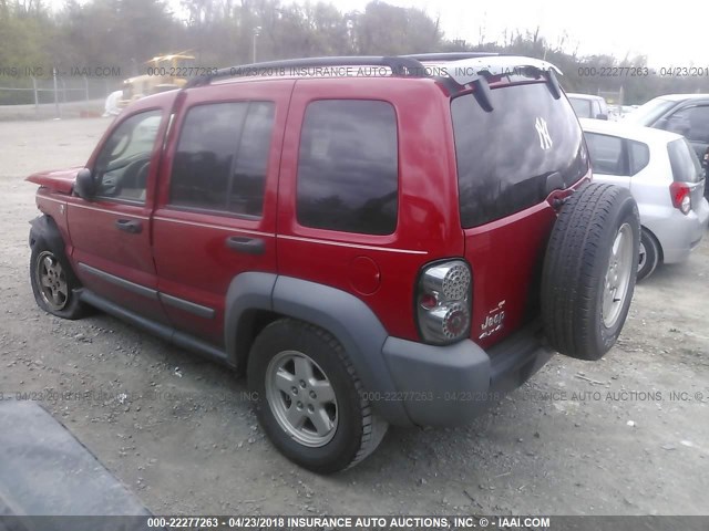 1J4GL48K95W585159 - 2005 JEEP LIBERTY SPORT RED photo 3