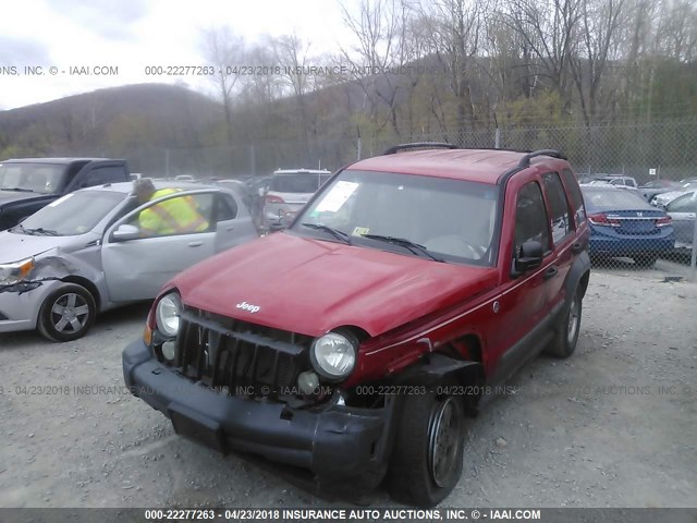 1J4GL48K95W585159 - 2005 JEEP LIBERTY SPORT RED photo 6